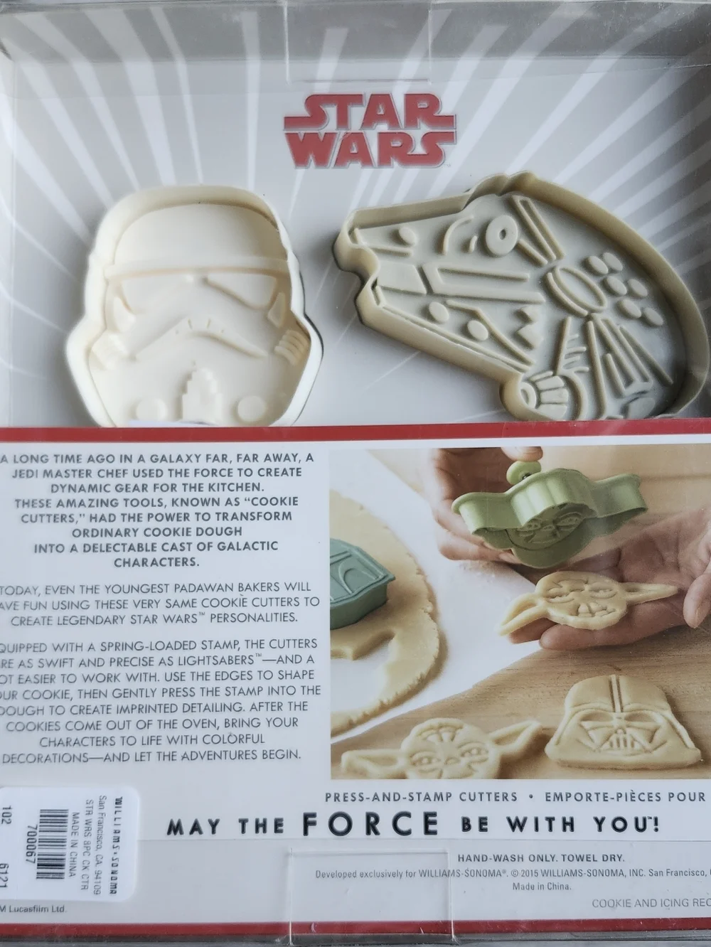 Williams Sonoma Star Wars Cookie Cutters Set of 8 Press Stamp NIB